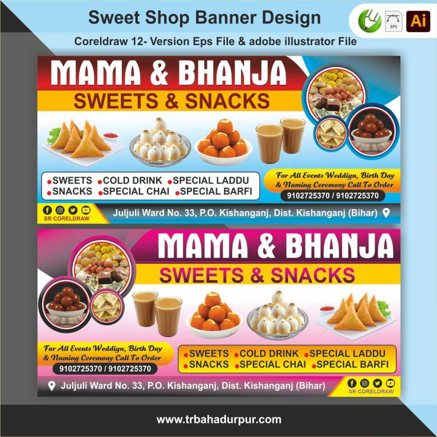sweet snacks banner design 