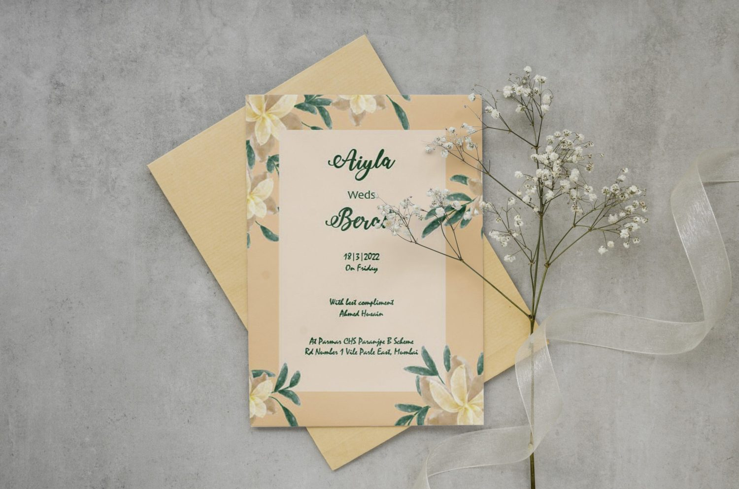 Digital invitation card design - Trbahadurpur