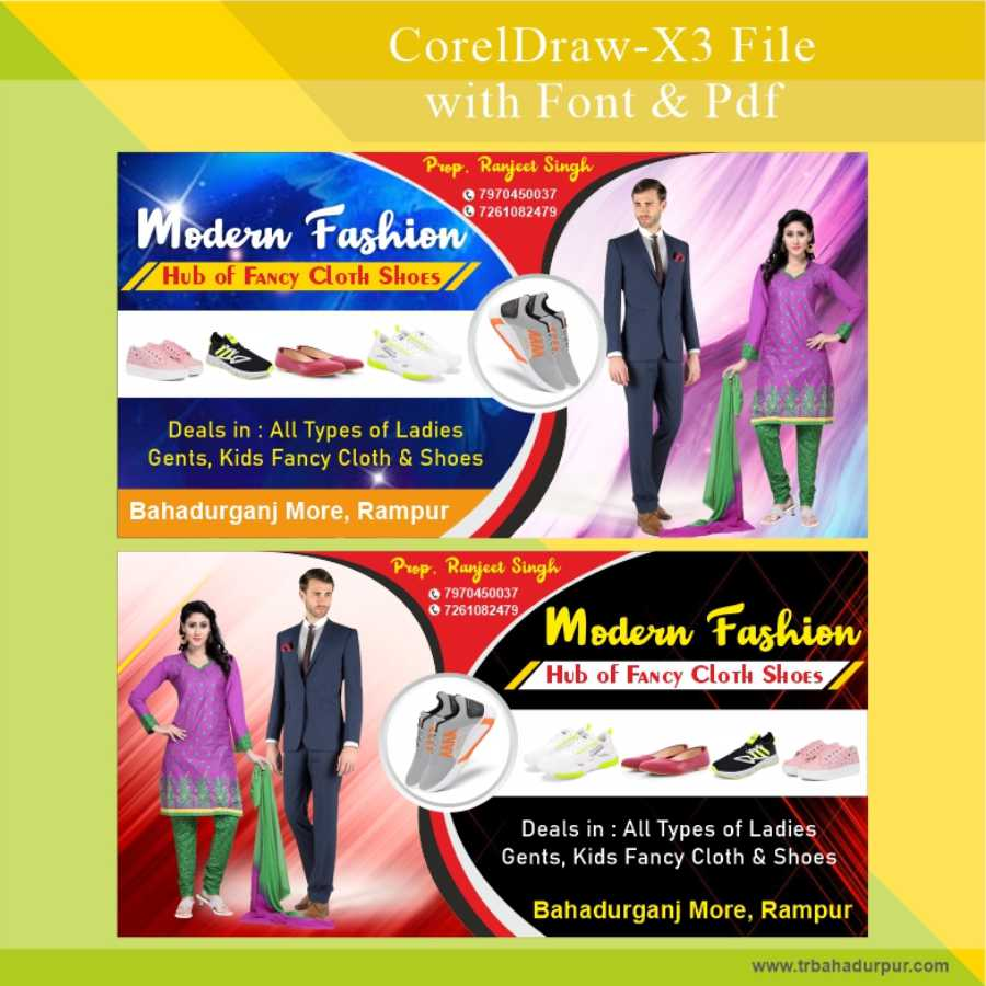 fancy cloth and shoes banner design