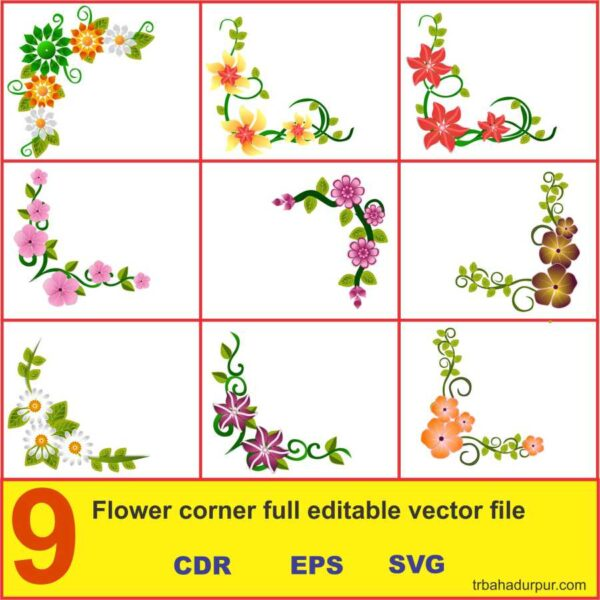 flower corner design cdr file