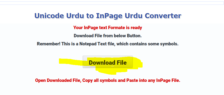 download unicode to inpage file